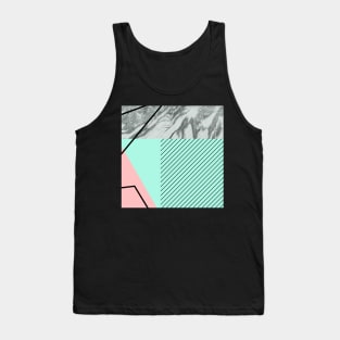 Grey marble green pink background Tank Top